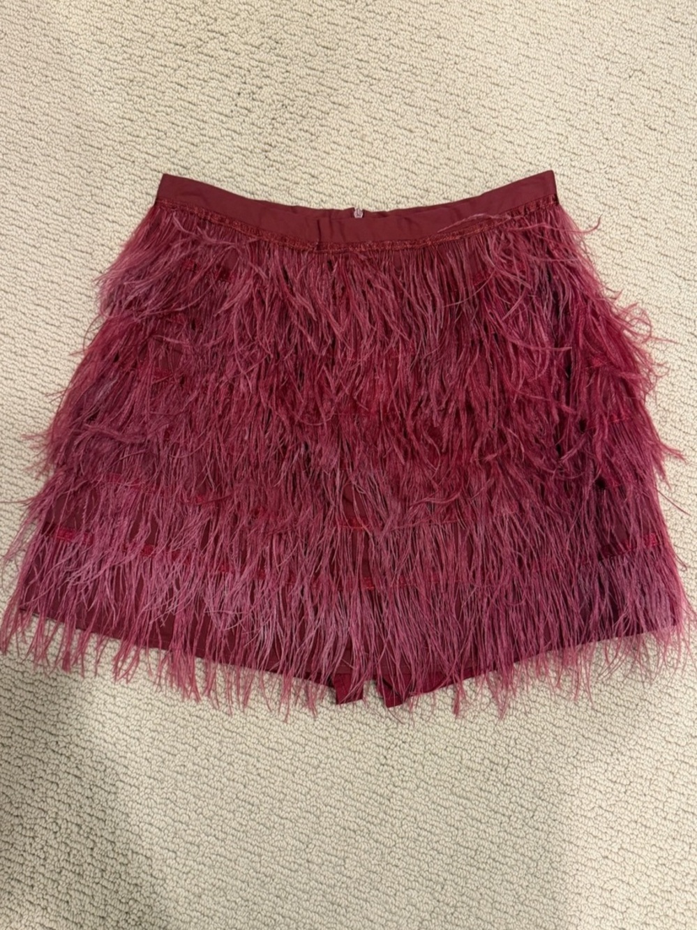 Queen of Sparkles Feather Skort in Maroon